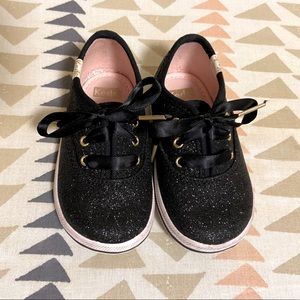 KEDS Kate Spade Black Glitter Crib Sneakers